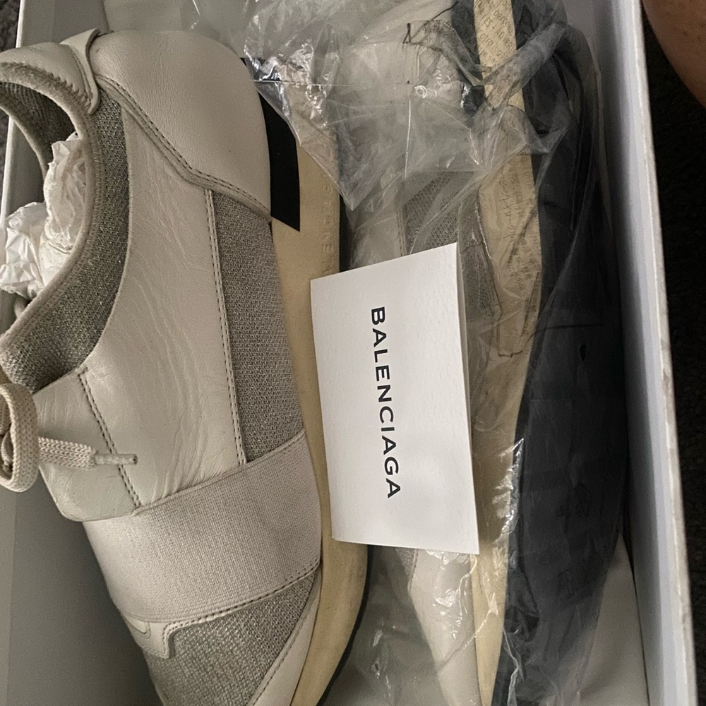Balenciaga Men's White and Gray Sneakers